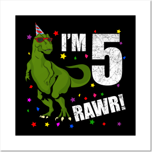Bday Kids  Years Old Dinosaur Birthday Posters and Art